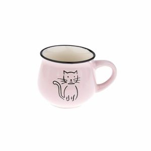 Cană ceramică Cat 230 ml, roz imagine