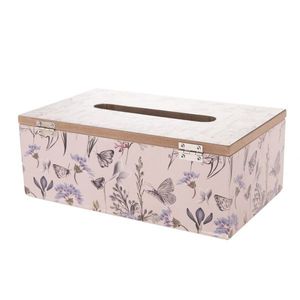 Cutie de lemn pentru batiste Pinkie roz, 24 x 9 x 14 cm imagine