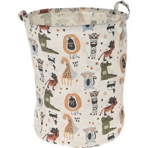 Sac textil pentru jucării Hatu Animals, 40 x 50 cm, alb imagine