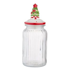 Altom Borcan de sticlă cu capac ceramic Pom deCrăciun 900 ml imagine