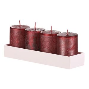 Set lumânări de Advent roșii, 4 buc, parafină , 8cm, roșu imagine