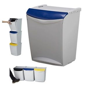 Coș de gunoi Denox Ekosystem pentru deșeurisortate 25 l, albastru - hârtie imagine