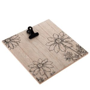 Tablă decorativă din lemn Meadow flowers, din lemn, 16 x 16 cm imagine