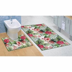 Bellatex Set de covorașe baie Floare de hibiscus 3D, 60 x 100 cm, 60 x 50 cm imagine