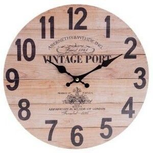 Ceas de perete Vintage port, diam. 34 cm, lemn imagine