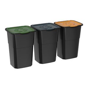 Coș pentru selectare deșeuri Eco 3 Master 50 l BLACK, 3 buc imagine