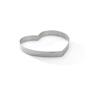 Inel perforat pentru tort Heart De Buyer 3099.52 18 cm, oțel inoxidabil imagine