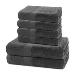 Set prosoape DecoKing Marina charcoal, 4 buc. 50 x 100 cm, 2 buc. 70 x 140 cm, gri închis imagine