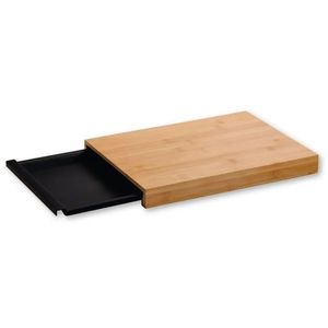 Kesper 58358 Placă de tăiat cu tavă de depozitare, negru, 34 x 24, 5 x 3, 5 cm imagine