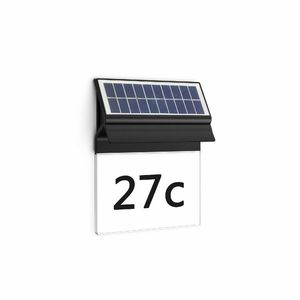 Lampă solară de exterior Philips Enkara cuLED-uri pentru numărul casei 0, 2W 2700K, negru imagine