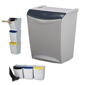 Coș de gunoi Denox Ekosystem pentru deșeurisortate 25 l, gri - mix imagine