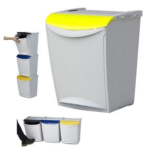 Coș de gunoi Denox Ekosystem pentru deșeurisortate 25 l, galben - plastic imagine