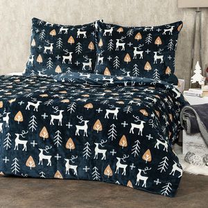 Lenjerie pat 2 pers. 4Home Nordic Deer microflanel, 160 x 200 cm, 70 x 80 cm imagine