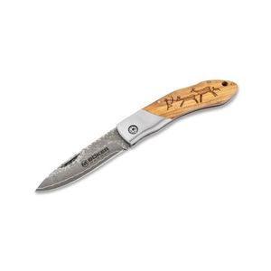 Cuțit din oțel de Damasc de buzunar Böker Magnum Caveman 19, 4 cm imagine