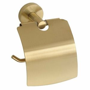 Suport Sapho XR732GB X-Round Gold pentru hârtieigienică, cu capac, auriu imagine