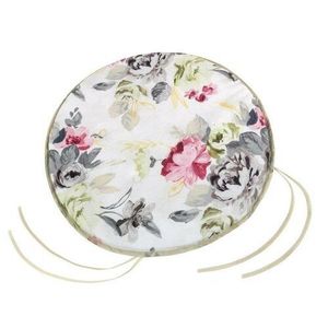 Pernă de scaun Bellatex EMA rotundă netedăFlowers gri-roz , 40 cm imagine