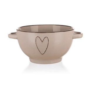 Castron din ceramică Banquet HEART 660 ml, bej imagine