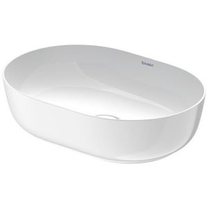 Lavoar tip bol Duravit Luv 50x35cm fara orificiu baterie fara preaplin montare pe blat WonderGliss include capac ceramic alb imagine