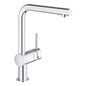 Baterie bucatarie Grohe Minta cu dus extractibil dual spray pipa L crom imagine