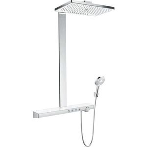 Coloana de dus Hansgrohe Rainmaker Select 460 3 jet alb-crom cu baterie termostatata ShowerTablet Select 700 imagine