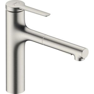 Baterie bucatarie Hansgrohe Zesis M33 cu pipa extractibila ComfortZone 160 sBox inox imagine