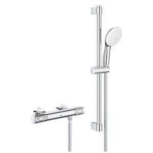 Baterie dus termostatata Grohe Grohtherm 1000 Performance cu set de dus cu bara Tempesta 600 crom imagine