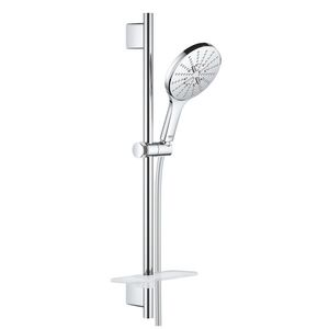 Set de dus Grohe Rainshower SmartActive 150 Cube cu bara 60cm furtun 175cm polita si para de dus cu 3 jeturi crom imagine