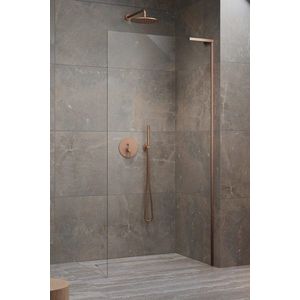 Cabina de dus tip Walk-in Radaway MODO SL II Brushed Copper 120 cm orientare stanga profil cupru periat imagine