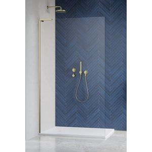 Cabina de dus tip Walk-in Radaway MODO SL II Brushed Gold 80 cm orientare stanga profil auriu periat imagine