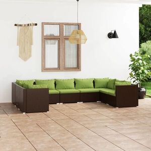 set mobilier exterior 9 piese, maro imagine