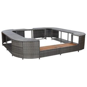 vidaXL Mobilier împrejmuire spa gri 268x268x55 cm poliratan pătrat imagine