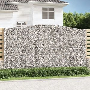 vidaXL Coș gabion arcuit 400x30x220/240 cm fier galvanizat imagine