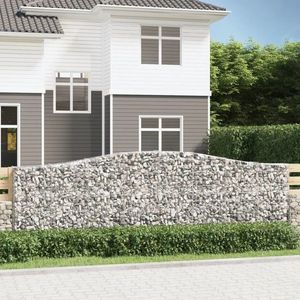 vidaXL Coșuri gabion arcuite 10 buc. 400x30x120/140 cm fier galvanizat imagine