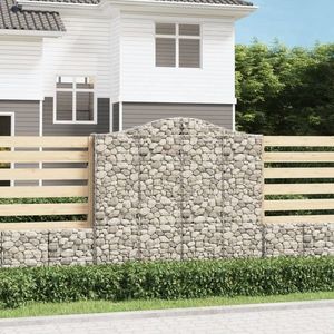 vidaXL Coșuri gabion arcuite 6 buc, 200x30x180/200cm, fier galvanizat imagine