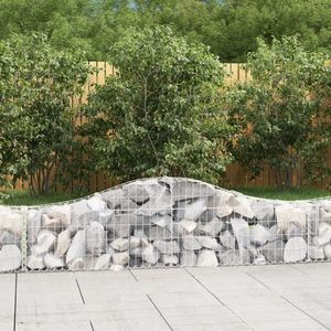 vidaXL Coșuri gabion arcuite 12 buc, 200x30x40/60 cm, fier galvanizat imagine