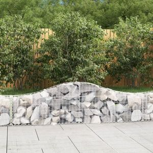 vidaXL Coșuri gabion arcuite 9 buc, 200x30x40/60 cm, fier galvanizat imagine