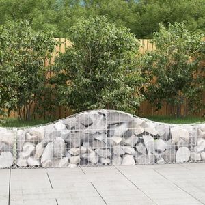 vidaXL Coșuri gabion arcuite 5 buc, 200x30x40/60 cm, fier galvanizat imagine