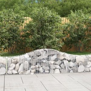 vidaXL Coșuri gabion arcuite 4 buc, 200x30x40/60 cm, fier galvanizat imagine