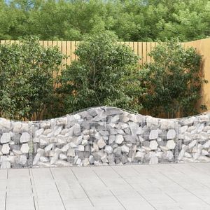 vidaXL Coșuri gabion arcuite 11 buc, 200x30x60/80 cm, fier galvanizat imagine