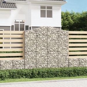 vidaXL Coșuri gabion arcuite 3 buc. 200x30x200/220 cm fier galvanizat imagine