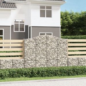 vidaXL Coșuri gabion arcuite 2 buc, 200x30x160/180 cm, fier galvanizat imagine