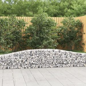 vidaXL Coșuri gabion arcuite 20 buc, 400x30x40/60 cm, fier galvanizat imagine