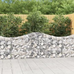 vidaXL Coșuri gabion arcuite 50 buc, 200x30x80/100 cm, fier galvanizat imagine