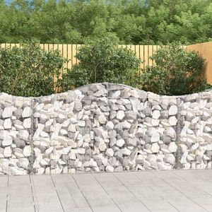 vidaXL Coșuri gabion arcuite 50 buc, 200x30x100/120 cm fier galvanizat imagine