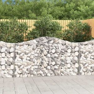 vidaXL Coșuri gabion arcuite 40 buc, 200x30x100/120 cm fier galvanizat imagine