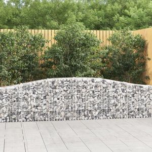 vidaXL Coșuri gabion arcuite 25 buc, 400x30x60/80 cm, fier galvanizat imagine