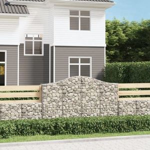 vidaXL Coșuri gabion arcuite 15 buc, 200x30x120/140cm, fier galvanizat imagine