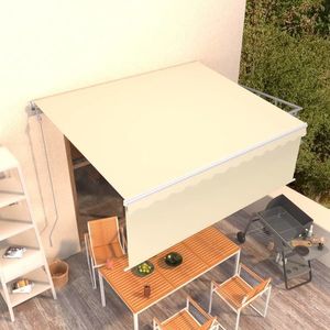 vidaXL Copertină retractabilă automat cu stor, crem, 4, 5x3 m imagine