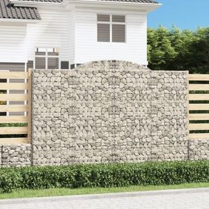 vidaXL Coș gabion arcuit, 300x30x200/220 cm, fier galvanizat imagine