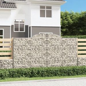 vidaXL Coș gabion arcuit, 300x30x160/180 cm, fier galvanizat imagine